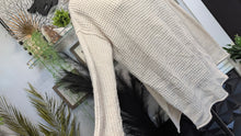 Load image into Gallery viewer, Pink Rose Waffle Side Slit Sweater MD

