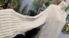 Load image into Gallery viewer, Pink Rose Waffle Side Slit Sweater MD
