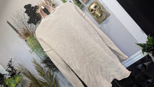 Load image into Gallery viewer, Pink Rose Waffle Side Slit Sweater MD
