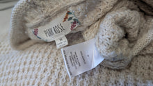 Load image into Gallery viewer, Pink Rose Waffle Side Slit Sweater MD
