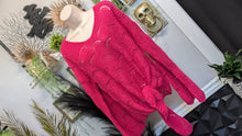 Load image into Gallery viewer, Elsamanda Hot Pink Mohair Wool Blend Sweater LG
