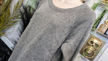 Load image into Gallery viewer, Shein Grey Ribbed Side Tie Sweater LG
