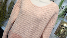 Load image into Gallery viewer, Amaryllis Pink Waffle Sweater LG
