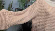 Load image into Gallery viewer, Amaryllis Pink Waffle Sweater LG
