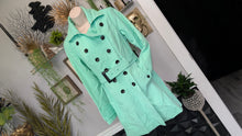 Load image into Gallery viewer, New York and Company Mint Military Trench Coat SM
