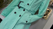 Load image into Gallery viewer, New York and Company Mint Military Trench Coat SM
