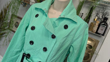Load image into Gallery viewer, New York and Company Mint Military Trench Coat SM

