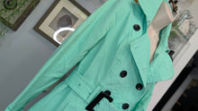Load image into Gallery viewer, New York and Company Mint Military Trench Coat SM
