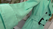 Load image into Gallery viewer, New York and Company Mint Military Trench Coat SM
