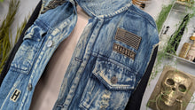 Load image into Gallery viewer, Headrush Men's "Wrecking Crew" Denim Moto Jacket LG
