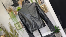 Load image into Gallery viewer, Bagatelle Black Pu Leather Moto Jacket LG
