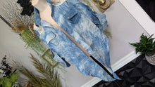 Load image into Gallery viewer, Poetry Denim Print Cotton Embroidery Crop Top MD

