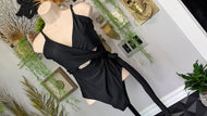 Aerie Black Tie Wrap Swim Bathing Suit LG NEW