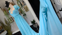Load image into Gallery viewer, Baby Blue Sheer Mermaid Train Princess Top LG
