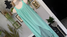 Load image into Gallery viewer, Katie Minty Aqua Sheer Flowy Blouse Dress XL
