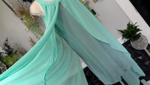 Load image into Gallery viewer, Katie Minty Aqua Sheer Flowy Blouse Dress XL
