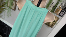 Load image into Gallery viewer, Katie Minty Aqua Sheer Flowy Blouse Dress XL
