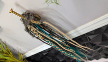 Load image into Gallery viewer, Natural Tan &amp; Teal Dread Lock Hair Bun
