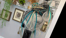 Load image into Gallery viewer, Natural Tan &amp; Teal Dread Lock Hair Bun
