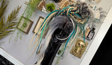 Load image into Gallery viewer, Natural Tan &amp; Teal Dread Lock Hair Bun
