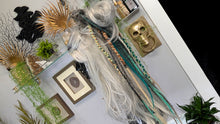Load image into Gallery viewer, Natural Tan &amp; Teal Dread Lock Hair Bun
