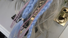 Load image into Gallery viewer, Pink &amp; Periwinkle Dread Lock Hair Clip Extensions (1pc)
