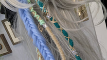 Load image into Gallery viewer, Mint &amp; Periwinkle Dread Lock Hair Clip Extensions (1pc)
