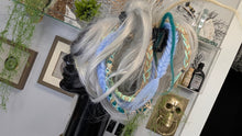 Load image into Gallery viewer, Mint &amp; Periwinkle Dread Lock Hair Clip Extensions (1pc)
