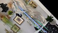 Teal & Periwinkle Dread Lock Hair Clip Extensions (1pc)