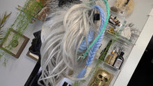 Load image into Gallery viewer, Teal &amp; Periwinkle Dread Lock Hair Clip Extensions (1pc)
