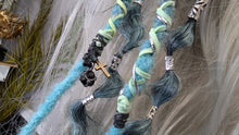 Load image into Gallery viewer, Aqua &amp; Mint Dread Lock Hair Clip Extensions (1pc)
