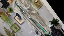 Load image into Gallery viewer, Grey &amp; Teal Dread Lock Hair Clip Extensions (1pc)
