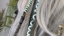 Load image into Gallery viewer, Grey &amp; Teal Dread Lock Hair Clip Extensions (1pc)
