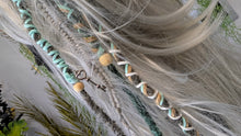 Load image into Gallery viewer, Grey &amp; Teal Starfish Dread Lock Hair Clip Extensions (1pc)
