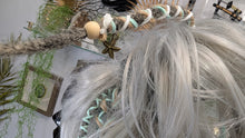 Load image into Gallery viewer, Grey &amp; Teal Starfish Dread Lock Hair Clip Extensions (1pc)

