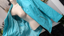 Load image into Gallery viewer, Jessica London Baby Blue Leather Jacket sz14/XL
