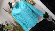 Jessica London Baby Blue Leather Jacket sz14/XL