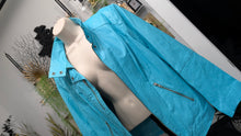 Load image into Gallery viewer, Jessica London Baby Blue Leather Jacket sz14/XL
