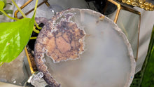 Load image into Gallery viewer, 3" Purple Haze Brazilian Agate Quartz Crystal Slice w/Stand
