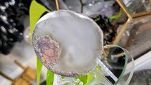 Load image into Gallery viewer, 3" Purple Haze Brazilian Agate Quartz Crystal Slice w/Stand
