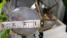 Load image into Gallery viewer, 3" Purple Haze Brazilian Agate Quartz Crystal Slice w/Stand
