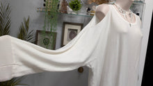 Load image into Gallery viewer, United States Sweaters Ivory Open Shoulder Long Sweater XL

