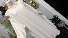 Load image into Gallery viewer, United States Sweaters Ivory Open Shoulder Long Sweater XL

