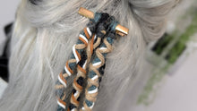 Load image into Gallery viewer, Aqua &amp; Tan Dread Lock Hair Clip Extensions (1pc)
