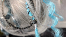 Load image into Gallery viewer, Aqua &amp; Grey Pentagram Dread Lock Hair Clip Extensions (1pc)

