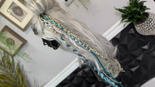 Load image into Gallery viewer, Aqua &amp; Mint Dread Lock Hair Clip Extensions (1pc)
