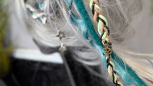 Load image into Gallery viewer, Aqua &amp; Mint Dread Lock Hair Clip Extensions (1pc)
