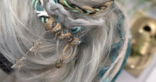 Load image into Gallery viewer, Aqua &amp; Mint Dread Lock Hair Clip Extensions (1pc)
