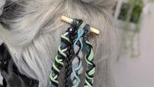 Load image into Gallery viewer, Aqua &amp; Mint Dread Lock Hair Clip Extensions (1pc)
