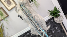 Load image into Gallery viewer, Aqua &amp; Mint Dread Lock Hair Clip Extensions (1pc)
